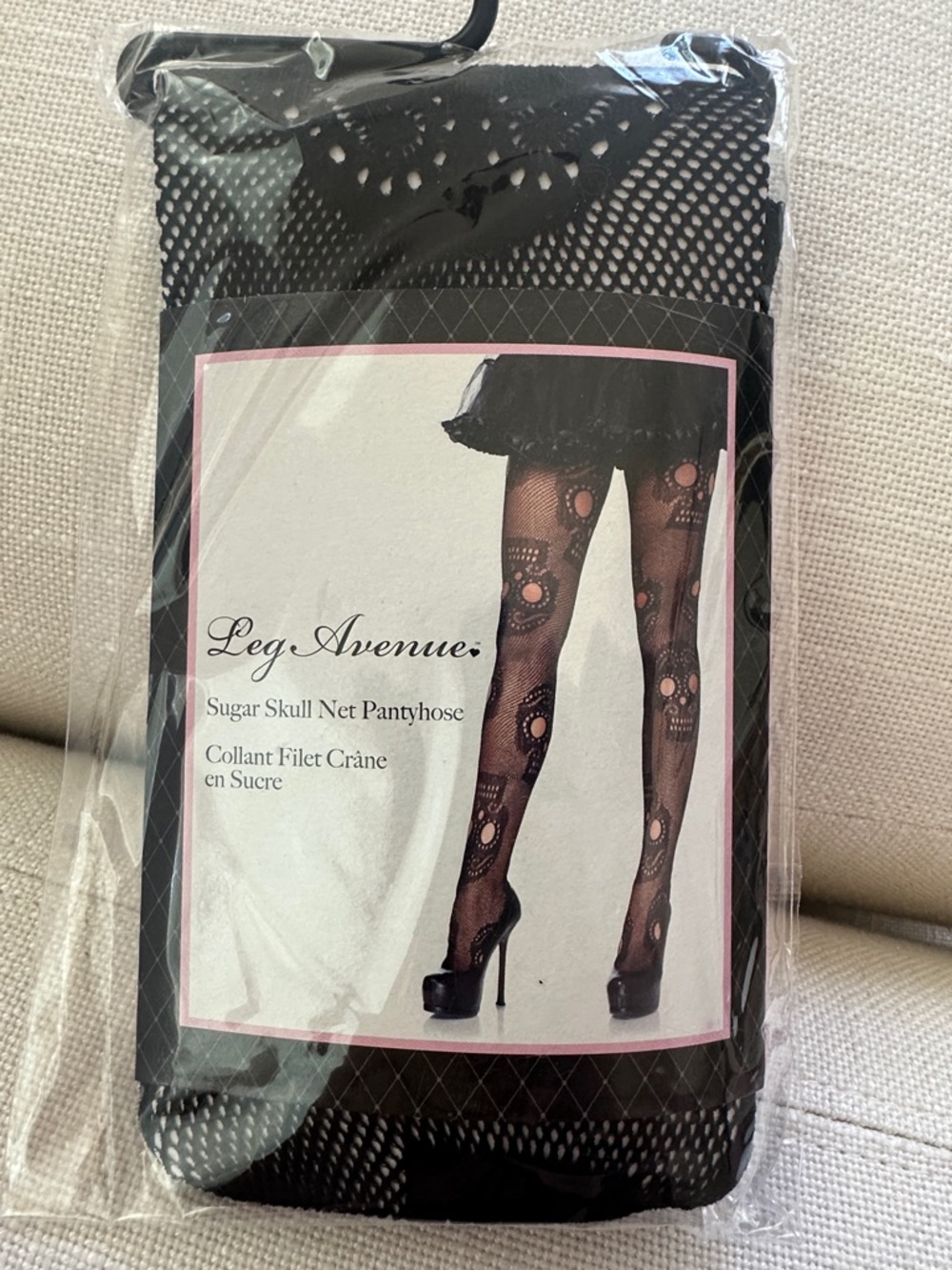Leg Avenue Black Sugar Skull Fishnet Tights